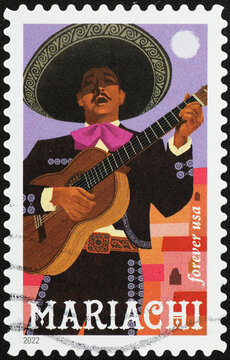 Image of mariachi on american stamp