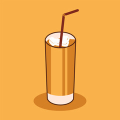 a glass of ice tea vector illsutration