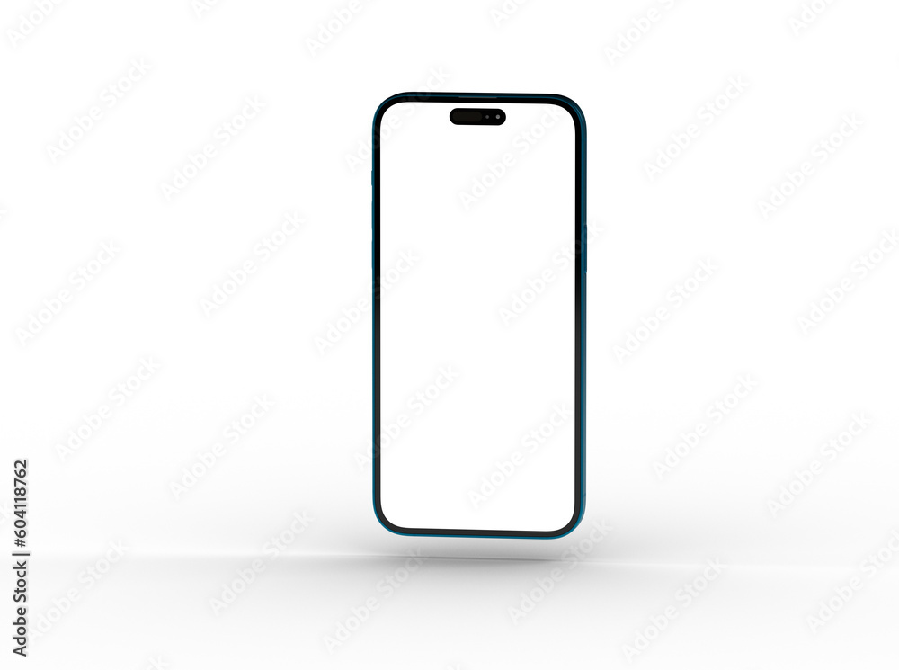 Poster smartphone frame less blank screen. mockup generic device.