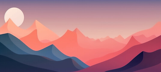 Calming abstract landscape with mountains in the background