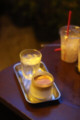 a cup of dirty coffee in the table