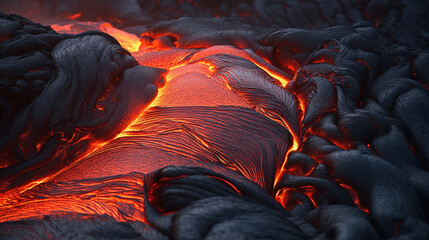 lava flowing down a hill. Generative Ai