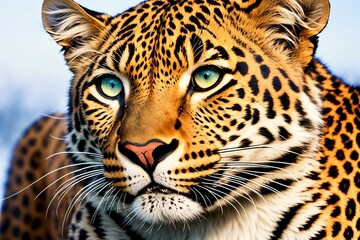 Fototapeta na wymiar The Fierce Beauty of a Leopard's Gaze. AI Generated.