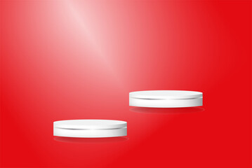 3d background products display podium with platform geometric platform with circle overlap, cosmetic product on podium 3d. EPS10 vector.