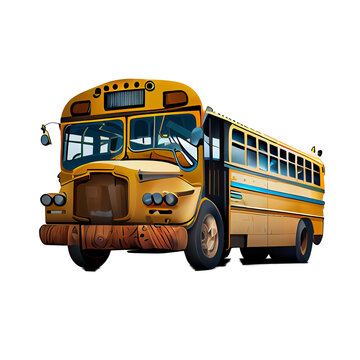 Front view of a generic and brandless moder Bus Ai generated image
