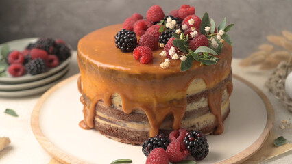 Delicious caramel cake
