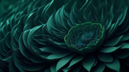 Fototapeta premium awesome green flower, beautiful green petals, green flower wallpaper, amazing green flower decoration, decorative green flowers, futuristic art style, by generative ai
