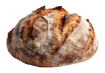 Sourdough bread on transparent background. Generative AI.