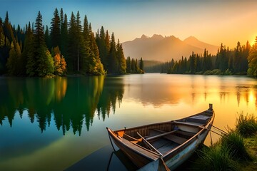 Obraz premium boat on lake
