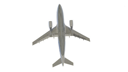 3D rendering of an isolated flying plane ready to use