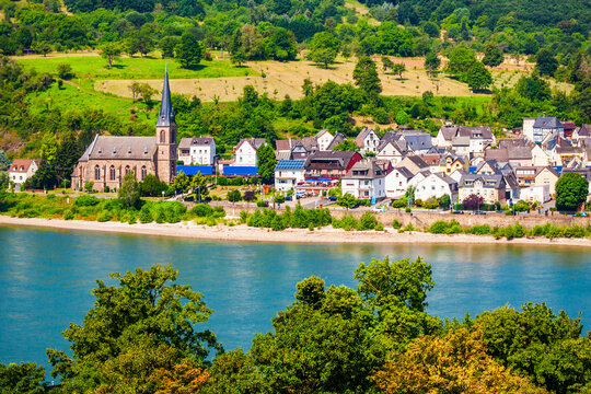 Boppard town aerial view, Germany