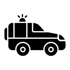 Emergency Car Glyph Icon