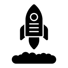 Rocket Flying Glyph Icon