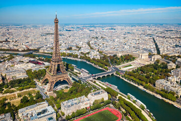 Eiffel Tower aerial view, Paris - 604126967