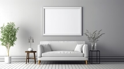 Sleek Elegance: Blank Frame in a Beautiful Modern Concept Room