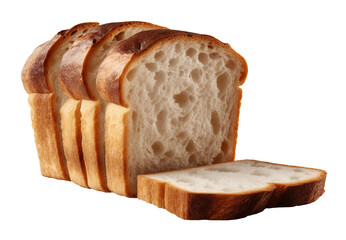 White bread on transparent background. Generative AI.