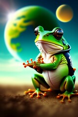 frog sitting on a leaf