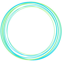 light green gradient circle frame with transparent background. Abstract empty blank circular shape for mark message, mark design element. Hand-drawn scribble outline circle.