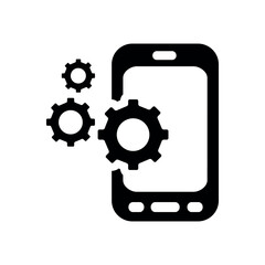 Mobile Apps Flat Black Icon Isolate On White Background Vector Illustration | Seo Icons