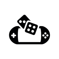 Mobile Games Development Flat Black Icon Isolate On White Background Vector Illustration | Seo Icons
