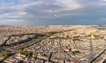 Crédence de cuisine en verre imprimé Paris Panoramic view of Paris from the heights