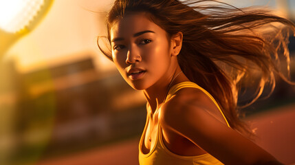 The Beauty of Tennis - Asian Girl - ai generative