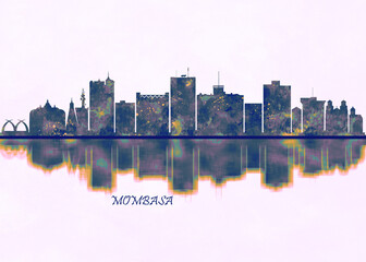 Mombasa Skyline. Cityscape Skyscraper Buildings Landscape City Background Modern Art Architecture Downtown Abstract Landmarks Travel Business Building View Corporate