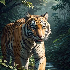 tiger in the jungle