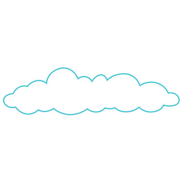Seamless pattern with blue simple doodle clouds