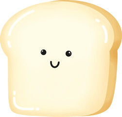 A cute slice of bread with a smiley emoji
