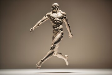 Fototapeta na wymiar A sculpture of a human figure in motion ai