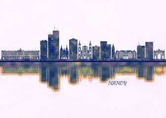 Nancy Skyline. Cityscape Skyscraper Buildings Landscape City Background Modern Art Architecture Downtown Abstract Landmarks Travel Business Building View Corporate