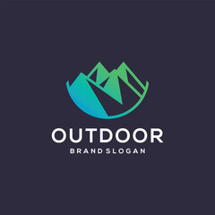 Mountain logo design vector with modern creative style