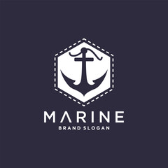 Fototapeta na wymiar Marine logo design vector with modern unique style