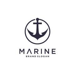 Marine logo design vector with modern unique style