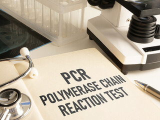 PCR Test or Polymerase Chain Reaction Test is shown using the text