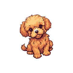 puppy clipart. Colorful sticker. white background