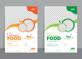 Food Flyer Template design, restaurant food flyer, fast food template vector illustration.	