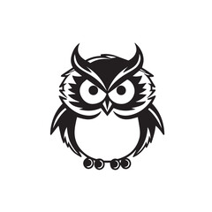 owl in black and white color