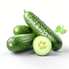Cucumber fresh vegetable isolated image on white background