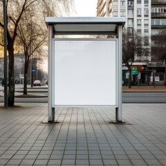 A white bellboard beside the street mock up ai, ai generative, illustration
