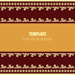 Template for youre design with classic ornament. Classic design can be used for backgrounds, motifs, textile, wallpapers, fabrics, gift wrapping, templates. Vector