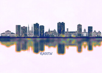 Radom Skyline. Cityscape Skyscraper Buildings Landscape City Background Modern Art Architecture Downtown Abstract Landmarks Travel Business Building View Corporate