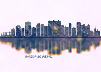 Ribeirao Preto Skyline. Cityscape Skyscraper Buildings Landscape City Background Modern Art Architecture Downtown Abstract Landmarks Travel Business Building View Corporate