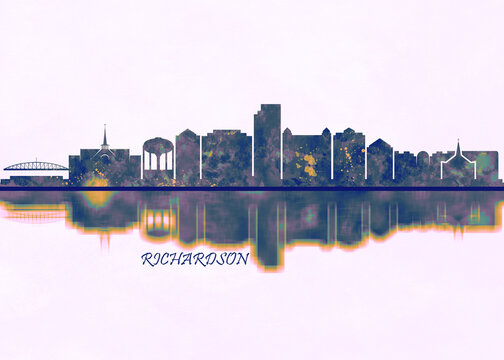 Richardson Skyline. Cityscape Skyscraper Buildings Landscape City Background Modern Art Architecture Downtown Abstract Landmarks Travel Business Building View Corporate