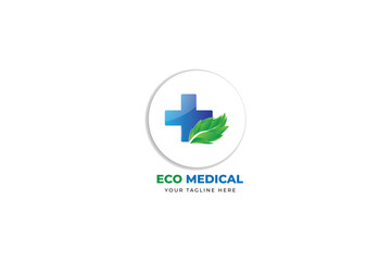 eco medical logo template design illustration