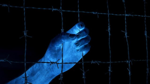 Man's Hand Grabs Fence X-Ray Effect