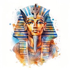 watercolor ancient egyptian god with Generative AI technology