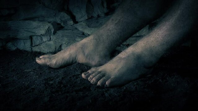 Prisoner Sitting In Dirty Jail