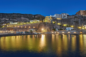 Obraz premium The beaches and the sea of Meta di Sorrento small village near Sorrento